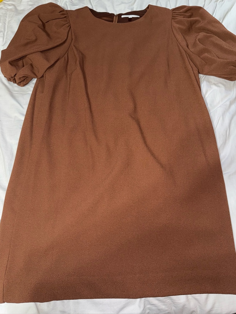 Preston & York Rust Brown Puff Sleeve Dress